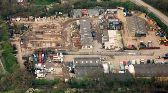 Aerial view of yard